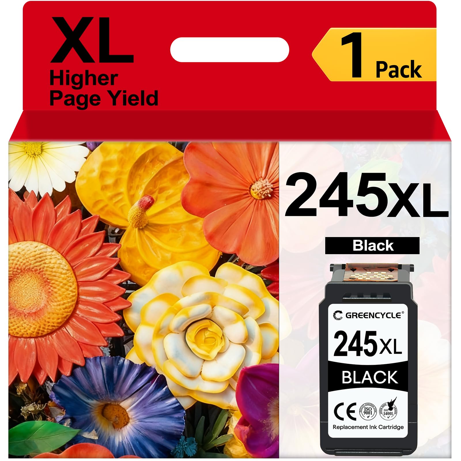 245XL Ink Cartridge Replacement for Canon 245XL Black Ink for Canon 245XL PG-245 XL for PIXMA TR4520 MX492 TS3122 MX490 MG3022 MG2522 MG2920 MG2420