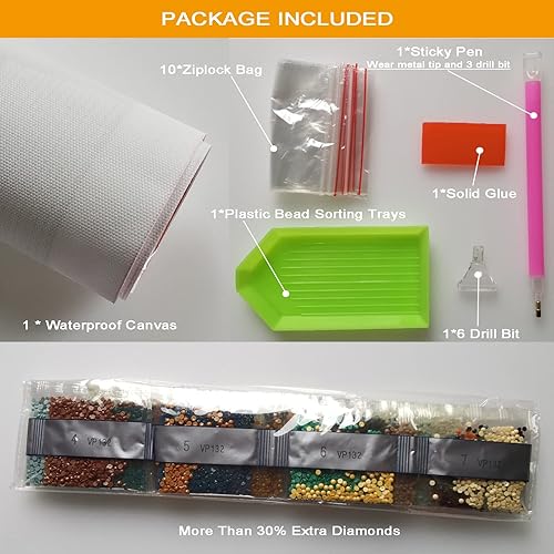 Miniatura 6 de Maripabon Kits de pintura de diamantes con cruces 5D para adultos, palabras de bendición de diente de león, kits de arte de diamantes redondos para