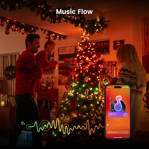 Miniatura 2 de YEELIGHT Tira de luz RGB para árbol de Navidad, 66 pies con 200 LED, más de 20 efectos de iluminación preestablecidos, flujo de música, control de