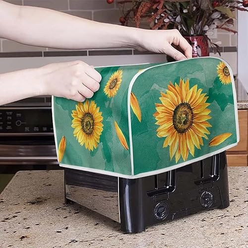 Miniatura 3 de Goronwyfloyd Funda para tostadora con patrón de girasol, cubierta de electrodomésticos pequeños, cubierta para tostadora se adapta a la mayoría de
