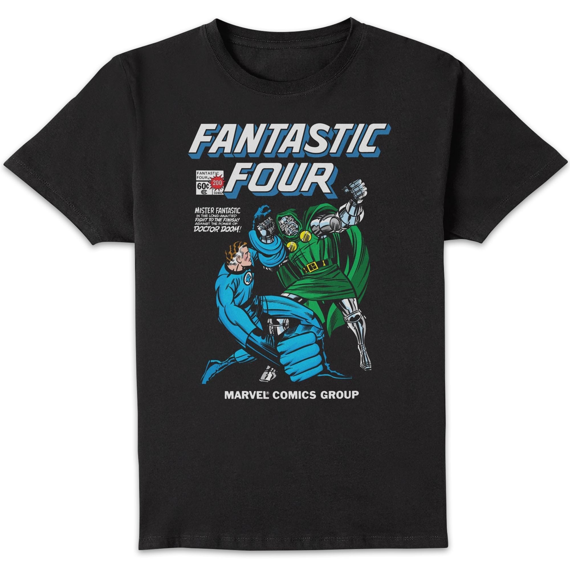 Marvel Unisex Fantastic Four Mister Fantastic Vs Doctor Doom T-Shirt - Black | Size: Medium