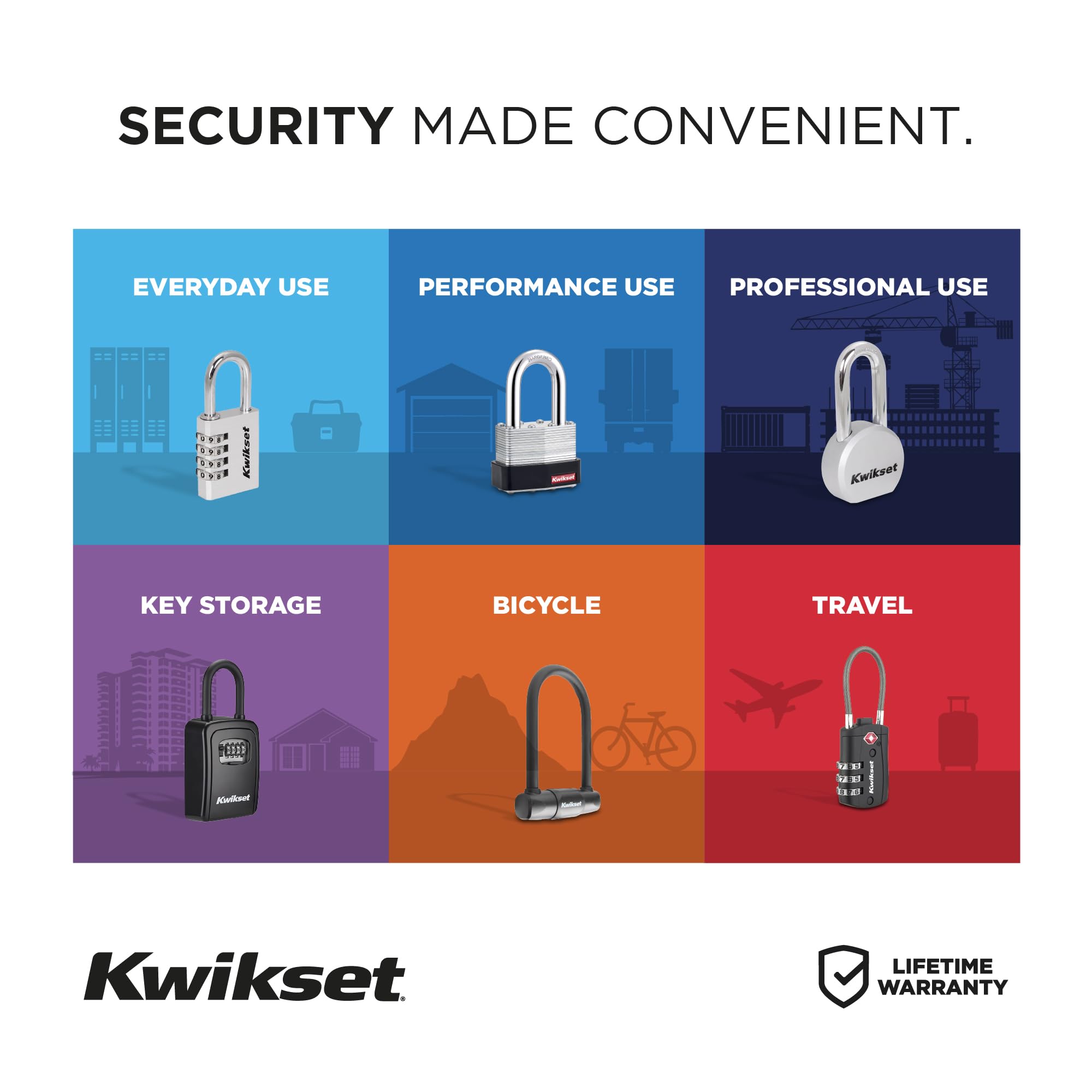 Kwikset Lucchetto a U per bicicletta ad alta sicurezza, in acciaio temprato, antifurto, 1 pezzo, nero
