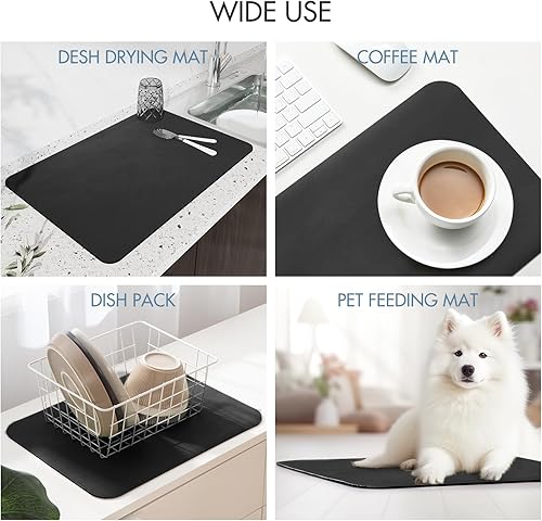 Miniatura 3 de Estera de Secado para Encimera de Cocina, Tapete para Café con Parte Posterior de Goma Absorbente que Oculta Manchas