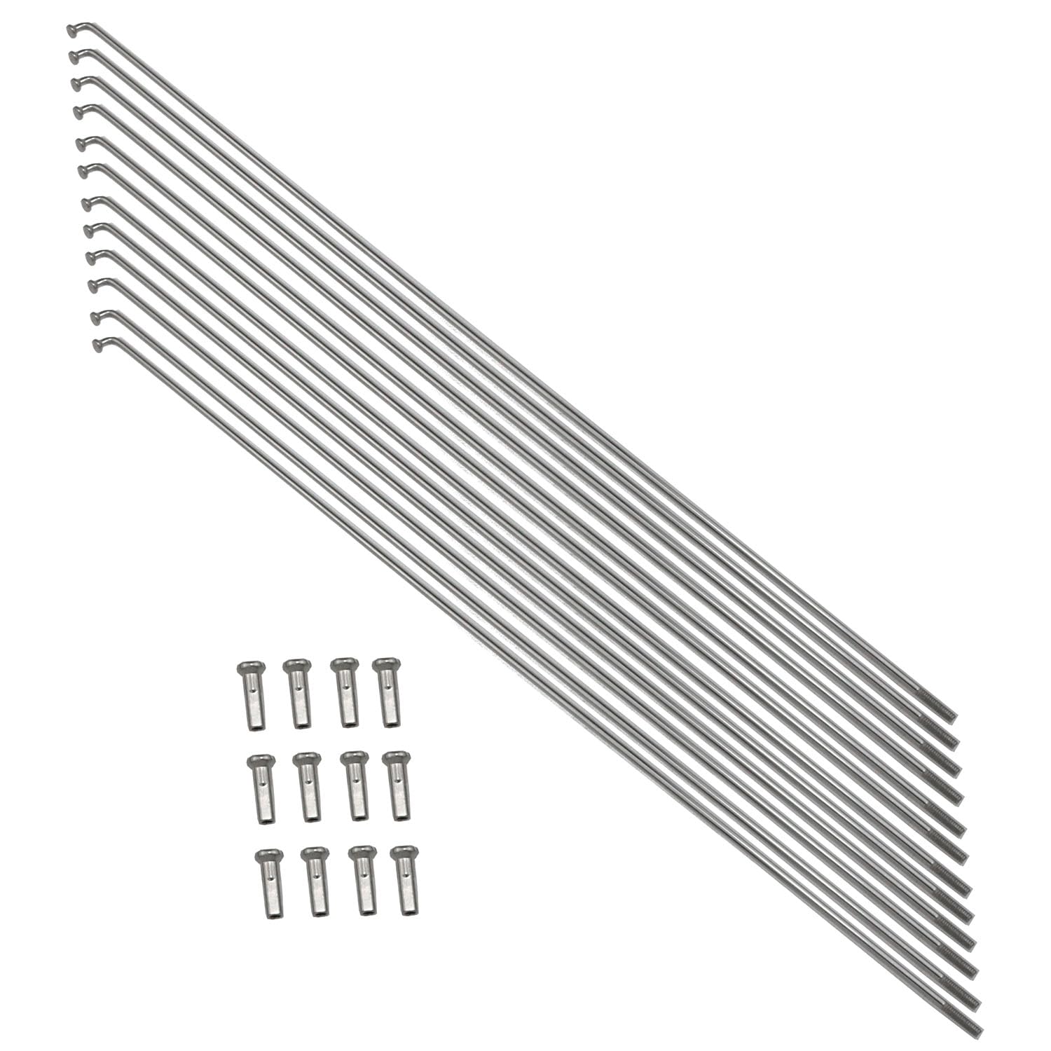 yukata Bicycle Spokes Bicycle Spokes 260mm/10.2inch 14G MTB Spoke Stainless Steel Spokes Nipple Mountain Bike Spokes -12PCS