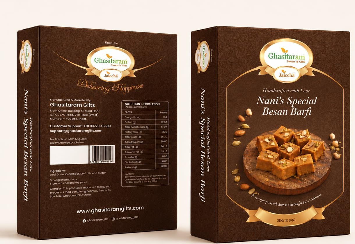 Sweets Nani's Special Besan Barfi, 200g