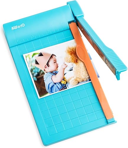 Cortadora de papel, mini cortador de guillotina de 6 pulgadas (6.299 in) de longitud de corte, máquina de corte de papel de escritorio con cabezal