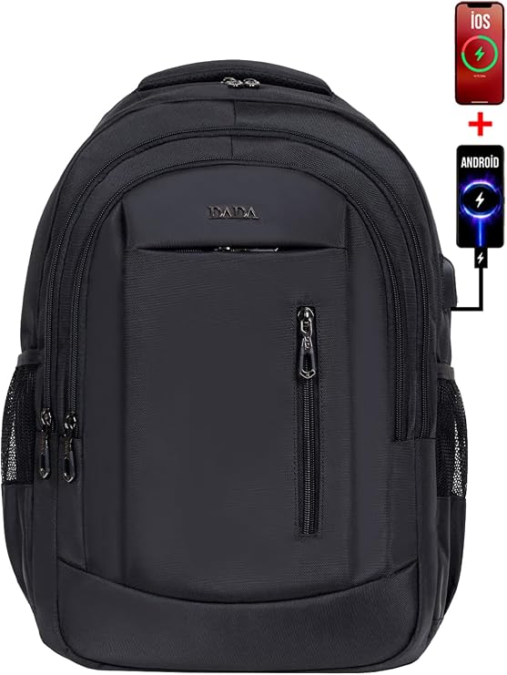 Dada 05 Laptop Dizüstü Bilgisayar Çantası 14-15,6 inç Ortaokul Lise Üniversite Okul Çantası Unisex Gündelik Kadın Erkek Sırt Çantası Usb Type-C Aparat Darbe Emici Koruma Su Geçirmez Kumaş