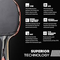 Vista 4 de STIGA Ping Pong Paddles - 2mm Tournament-Approved Sponge - Flared Handle for Enhanced Control - Competitive Table Tennis Racket for Family Fun
