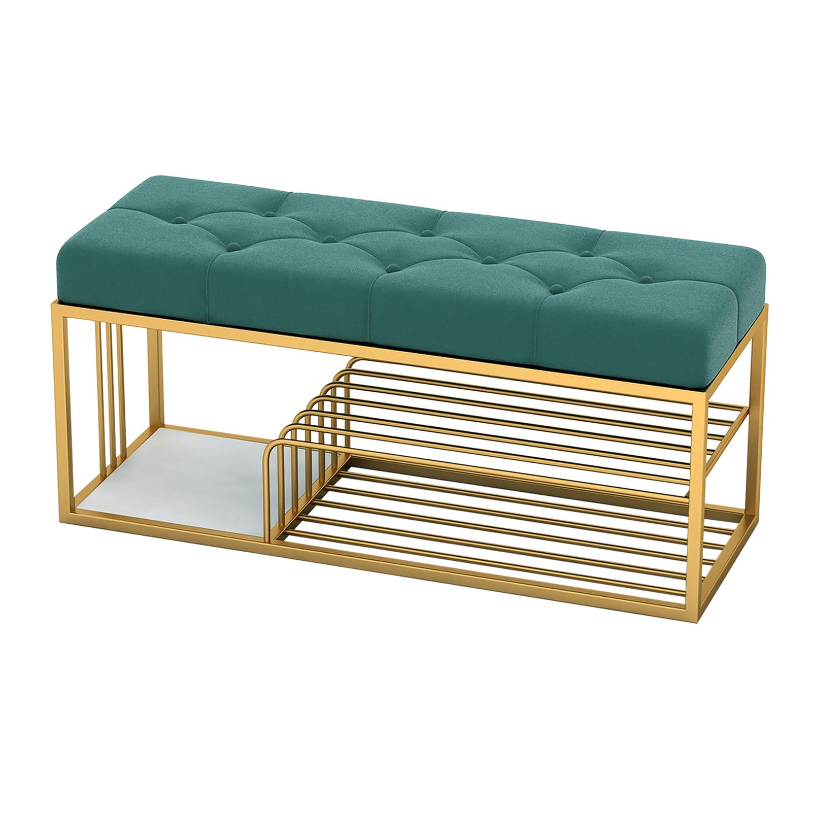 GHFXSCV Velvet Shoe Bench 3Tier Storage Organizer for Shoes Entryway Hallway Furniture Stylish Ottoman for Living Room & Bedroom SpaceSaving Design MultiFunctional