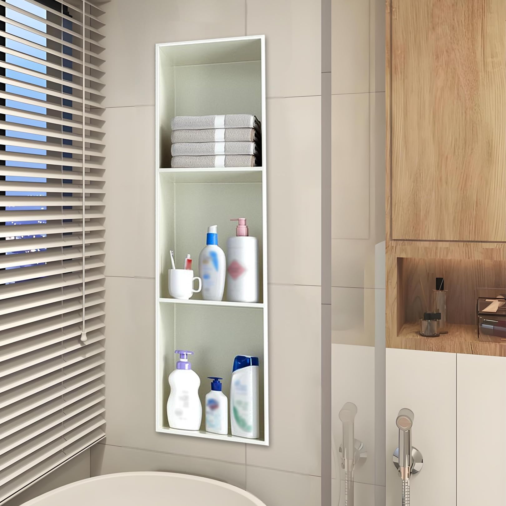 Étagère murale encastrée acier inoxydable niche de douche moderne