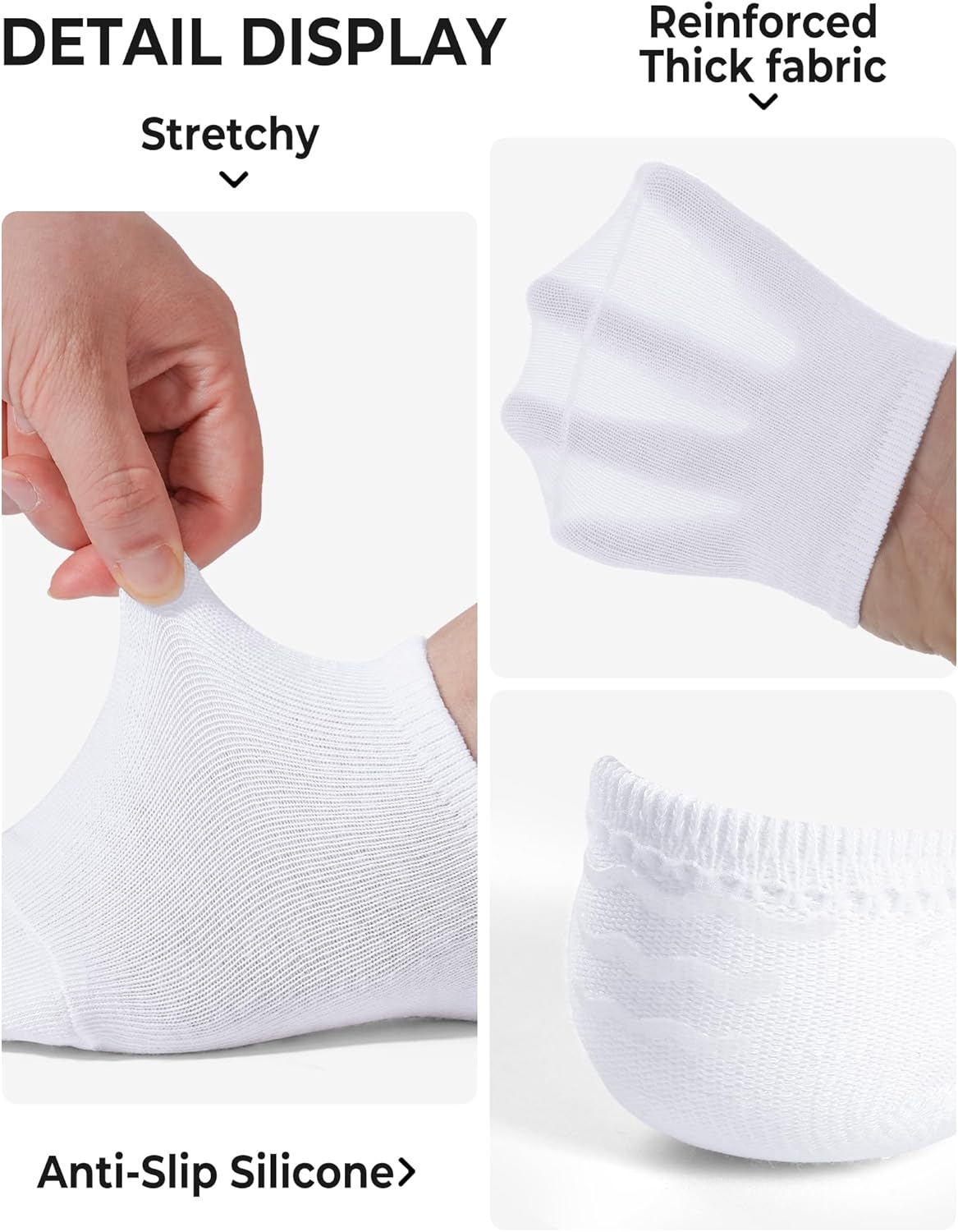 BOOPH 10 Pairs Girls Boys Socks Kids No Show Socks Toddlers Girl Anti-slip Ankle Low Cut Sock 3-12 Years - Image 4