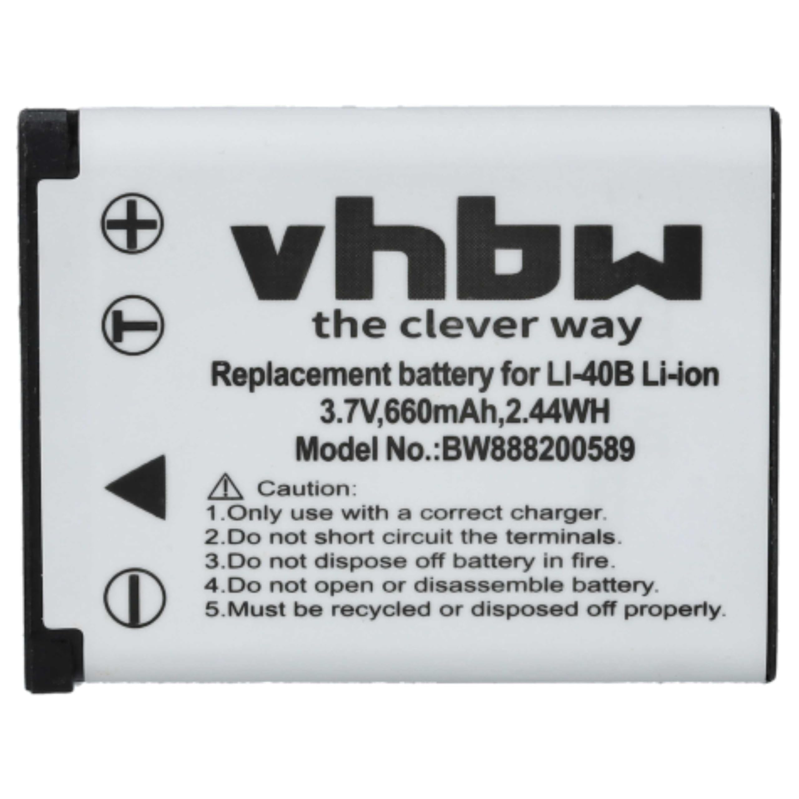 vhbw Bateria kompatybilna z kamerą Kodak Pixpro FZ55, Pixpro X52, Pixpro X53, Pixpro X54, Pixpro X55 (660 mAh, 3,7 V, litowo-jonowa)