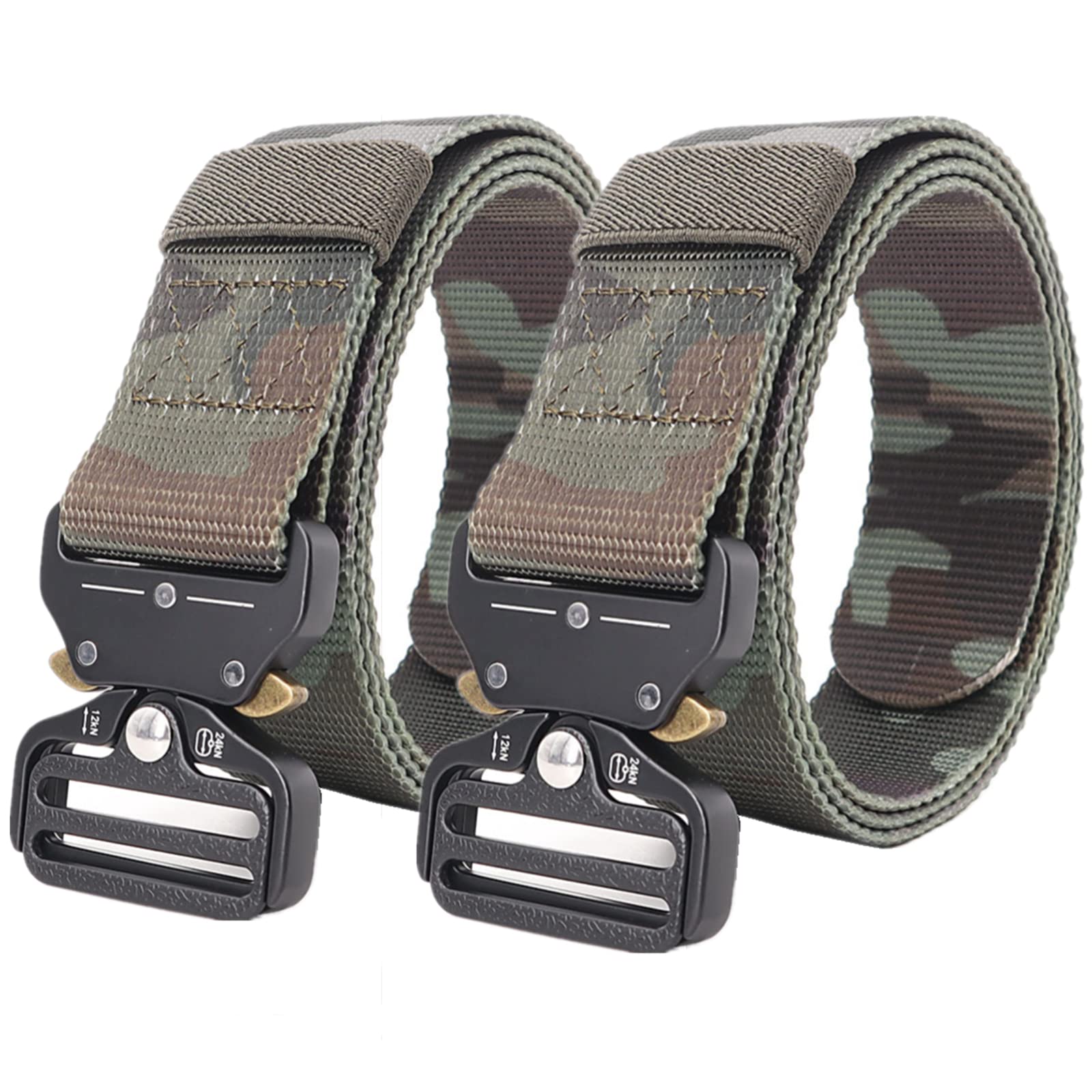 Cinturones para hombres Cinturón trenzado, cinturón táctico, cinturón de nailon resistente for hombres, cinturón militar con hebilla de metal de liberación rápida for entrenamiento de caza, carrera mi