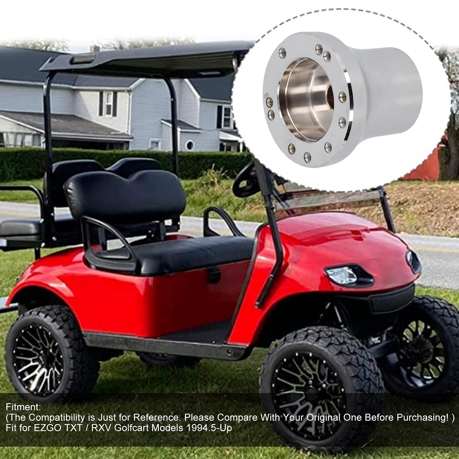 Dioche Adaptateur de Volant pour EZGO TXT/RXV à Partir de 1994 – Connecteur de Volant en Aluminium de Remplacement pour une stabilité et un Confort Améliorés