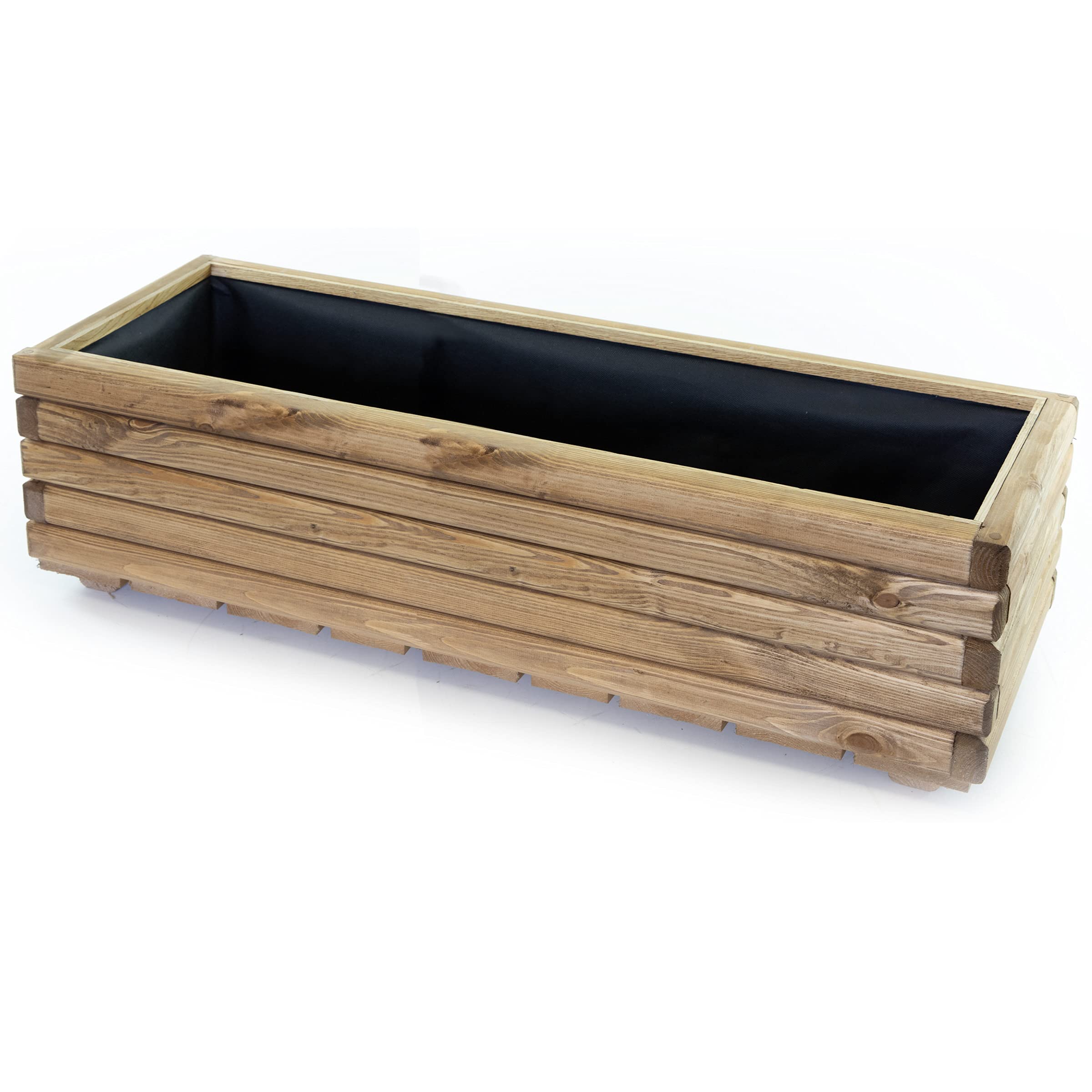 Pflanzkasten Akzent 120 Kiefer dunkel geölt 118 x 40 x 30 cm Holz Blumenkasten Balkon Terrasse