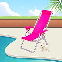 Vista 4 de ENOCHT Juego de 46 piezas de piscina para muñecas, piscina de muñecas con accesorios deslizantes, incluye traje de baño de sirena, sombrilla