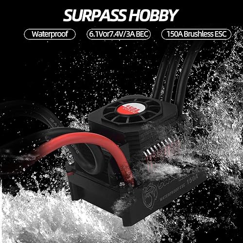 Miniatura 4 de GoolRC Controlador de velocidad eléctrico impermeable ESC sin escobillas de 150A para camión todoterreno de 1/8 RC