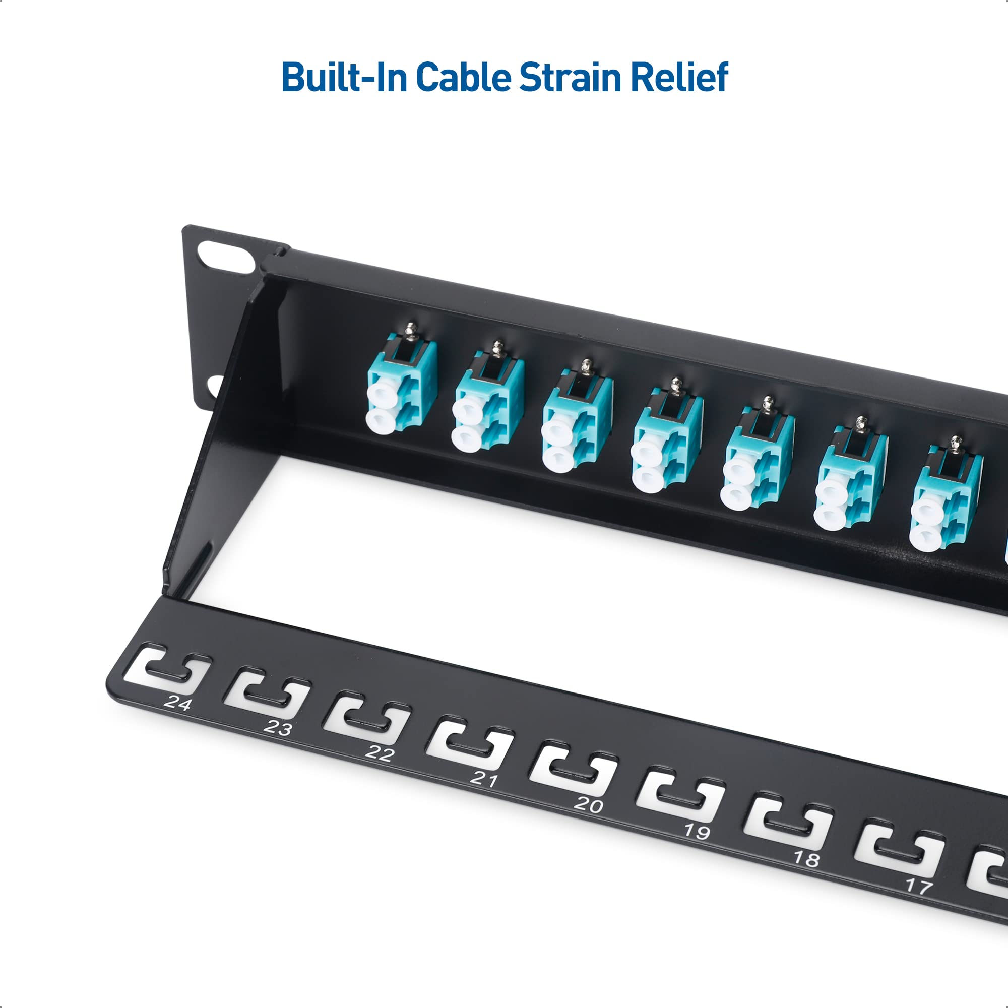 Cable Matters Panneau de brassage en fibre 1U avec 48 connecteurs fibre multimode LC OM3/OM4