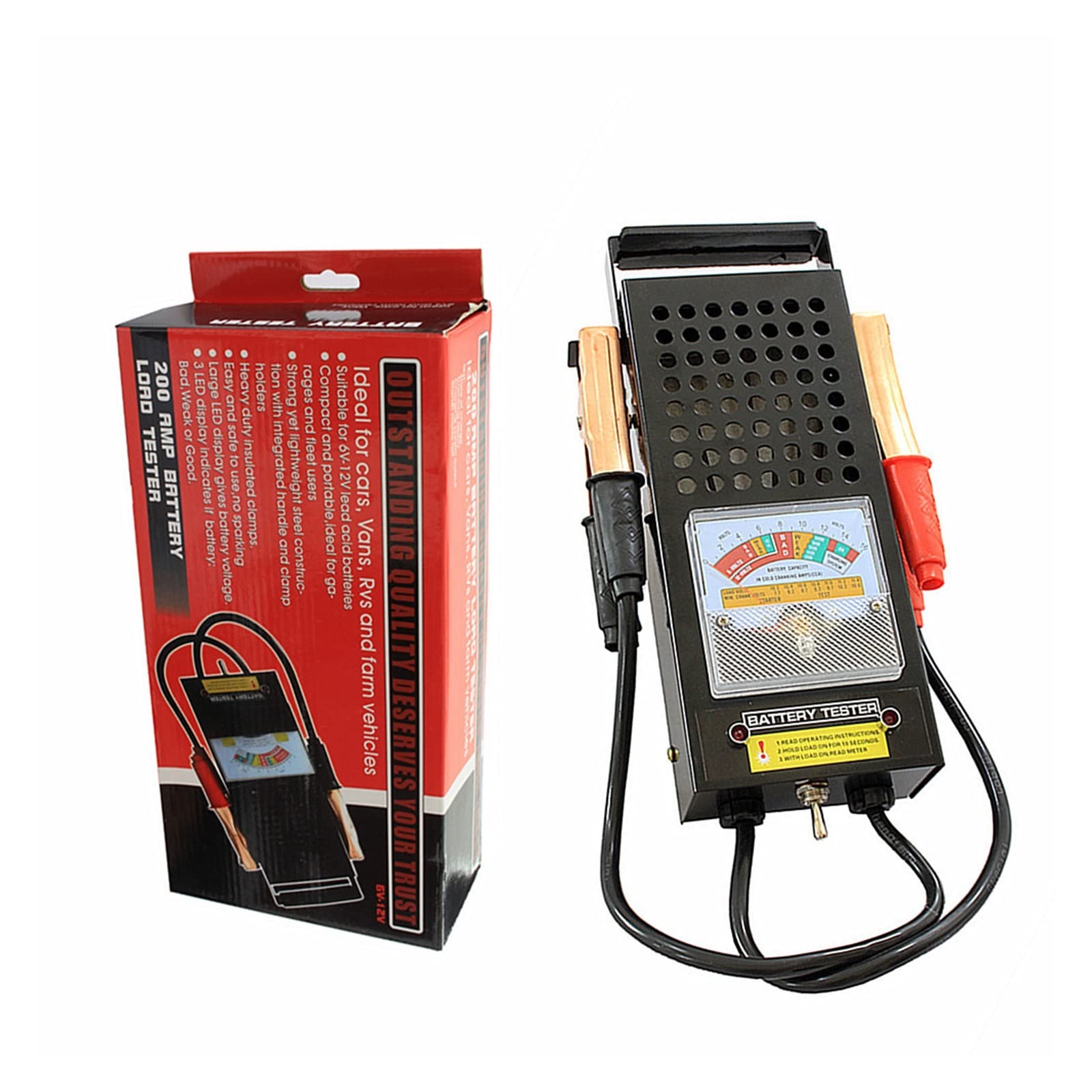 Ładowarka Baterii, 6V 12V Tester obciążenia akumulatora samochodowego Tester rozładowania alternatora dla AGM GEL akumulator kwasowo-ołowiowy samochód ciężarowy akumulator 80AH 100AH ​​120AH