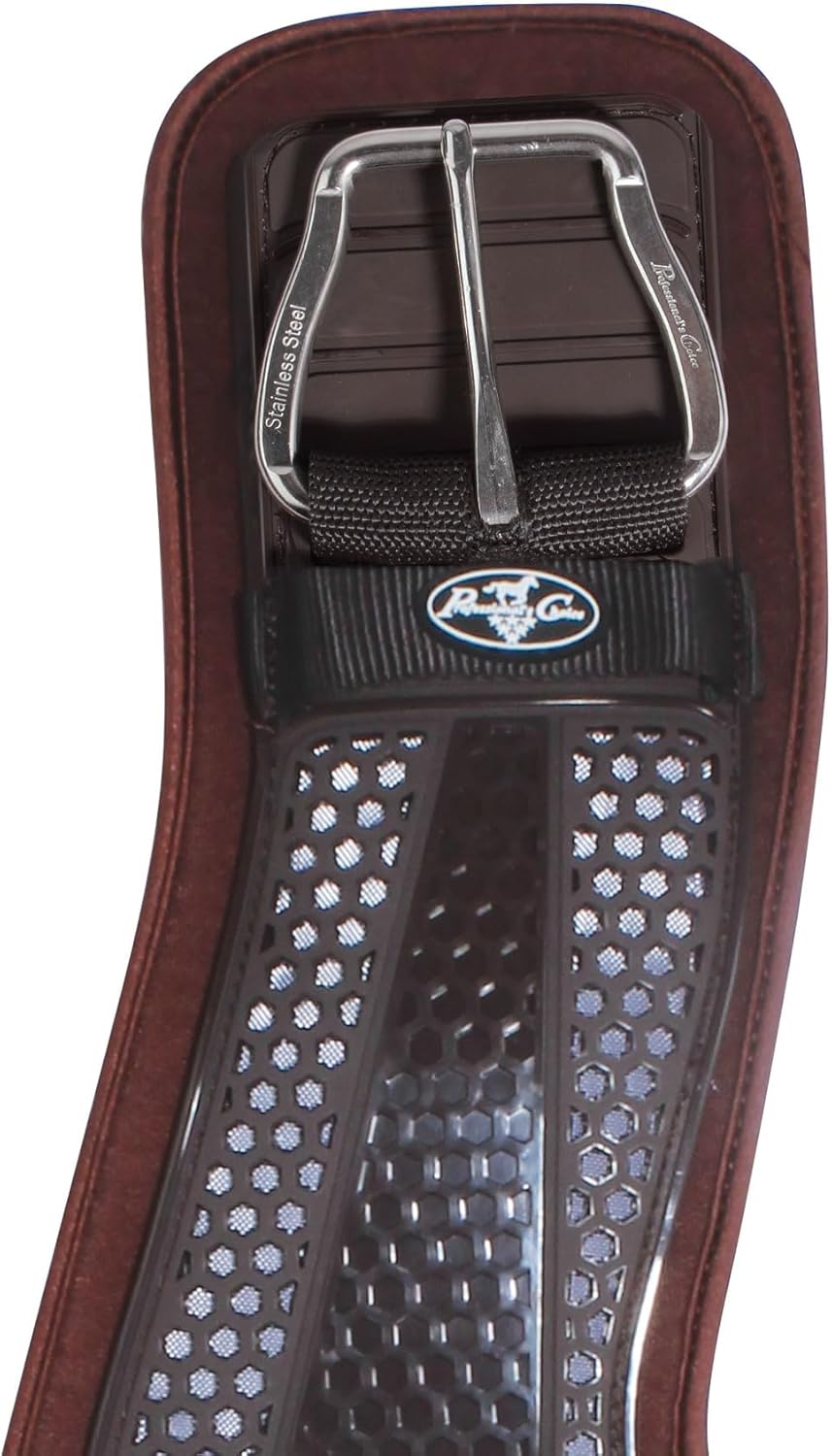 Professional's Choice Contoured VenTECH Cinch for Horses - Durable Ventilated TPU Outer Shell Breathable Saddle Fixation with Stainless Steel Buckles - Lining Options