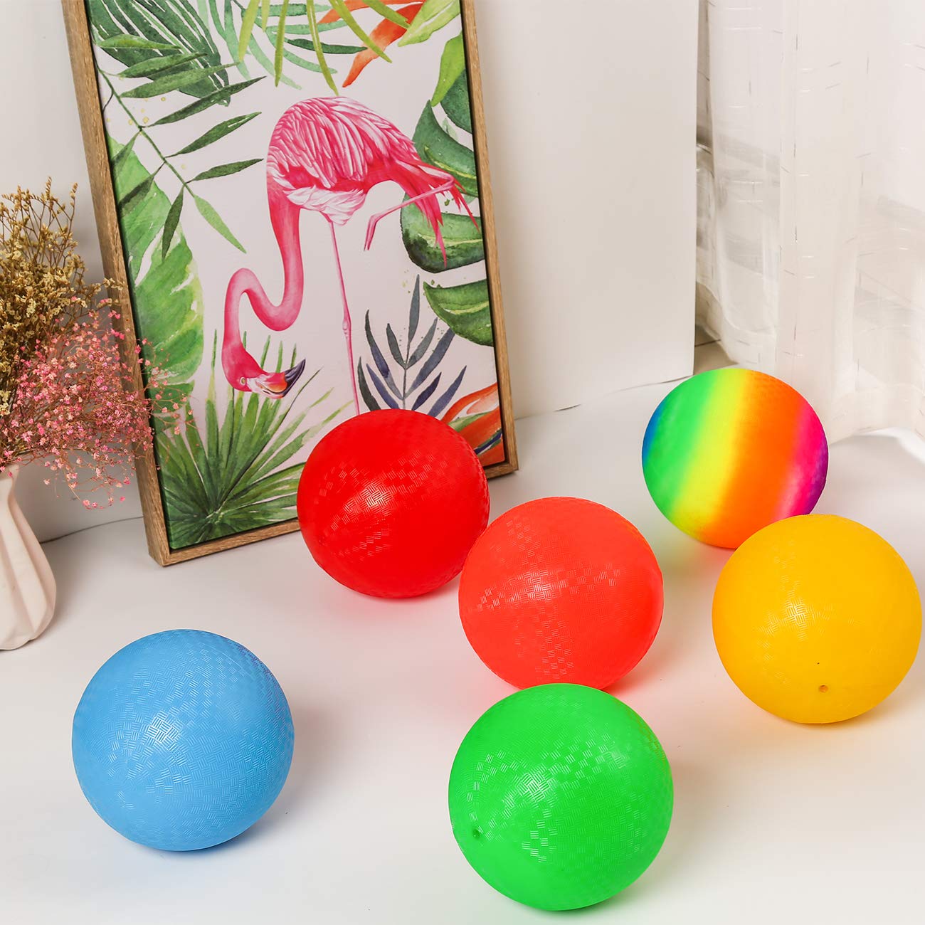 Ogrmar 6PCS 8.5 Inch Playground Balls Dodgeballs with 1 Hand Pump for Kids and Adults Dodge Ball, Kickball, Handball, Camps, Picnic and Schoolyard Games - Image 2