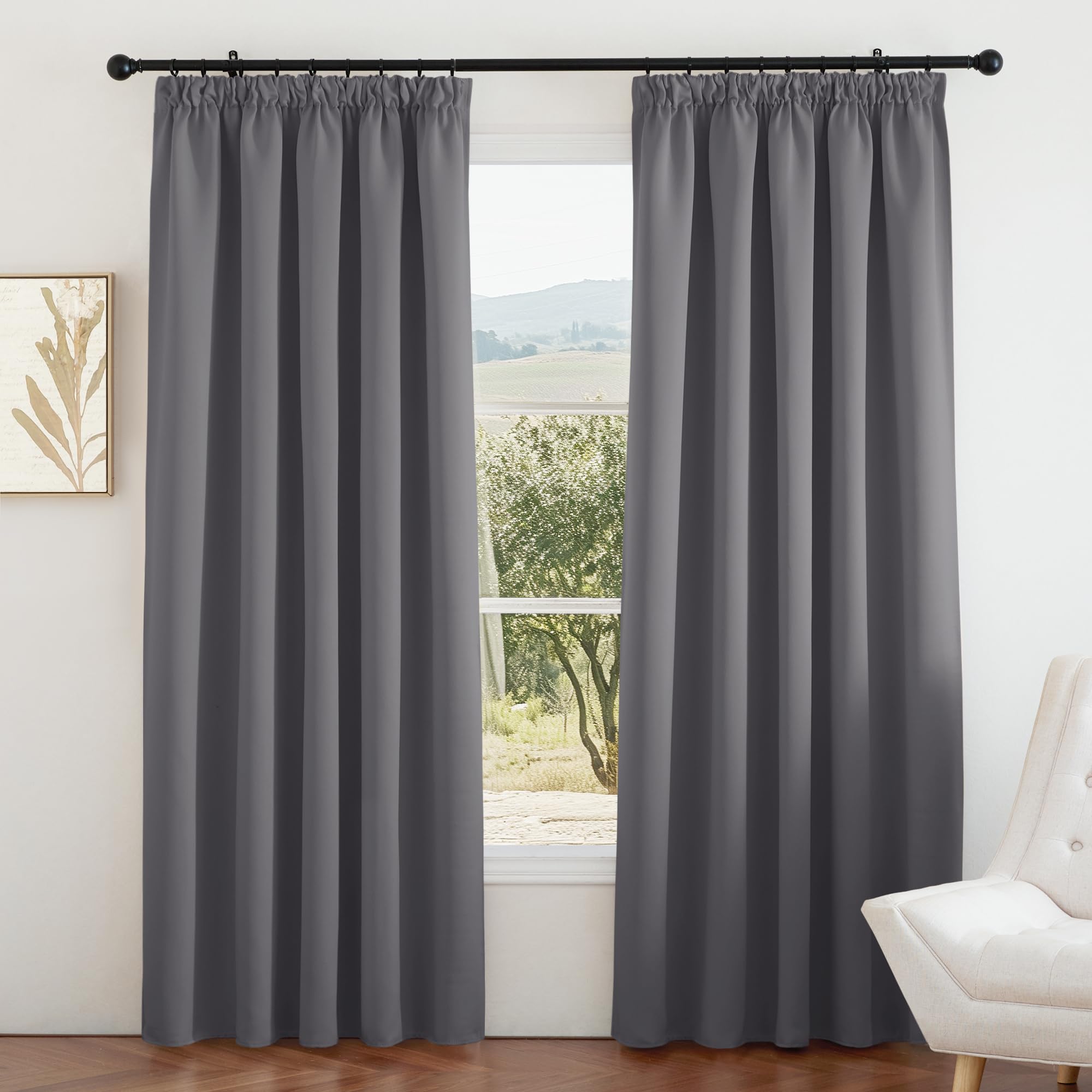 PONY DANCE Extra Wide Pencil Pleat Blackout Curtains - Image 2