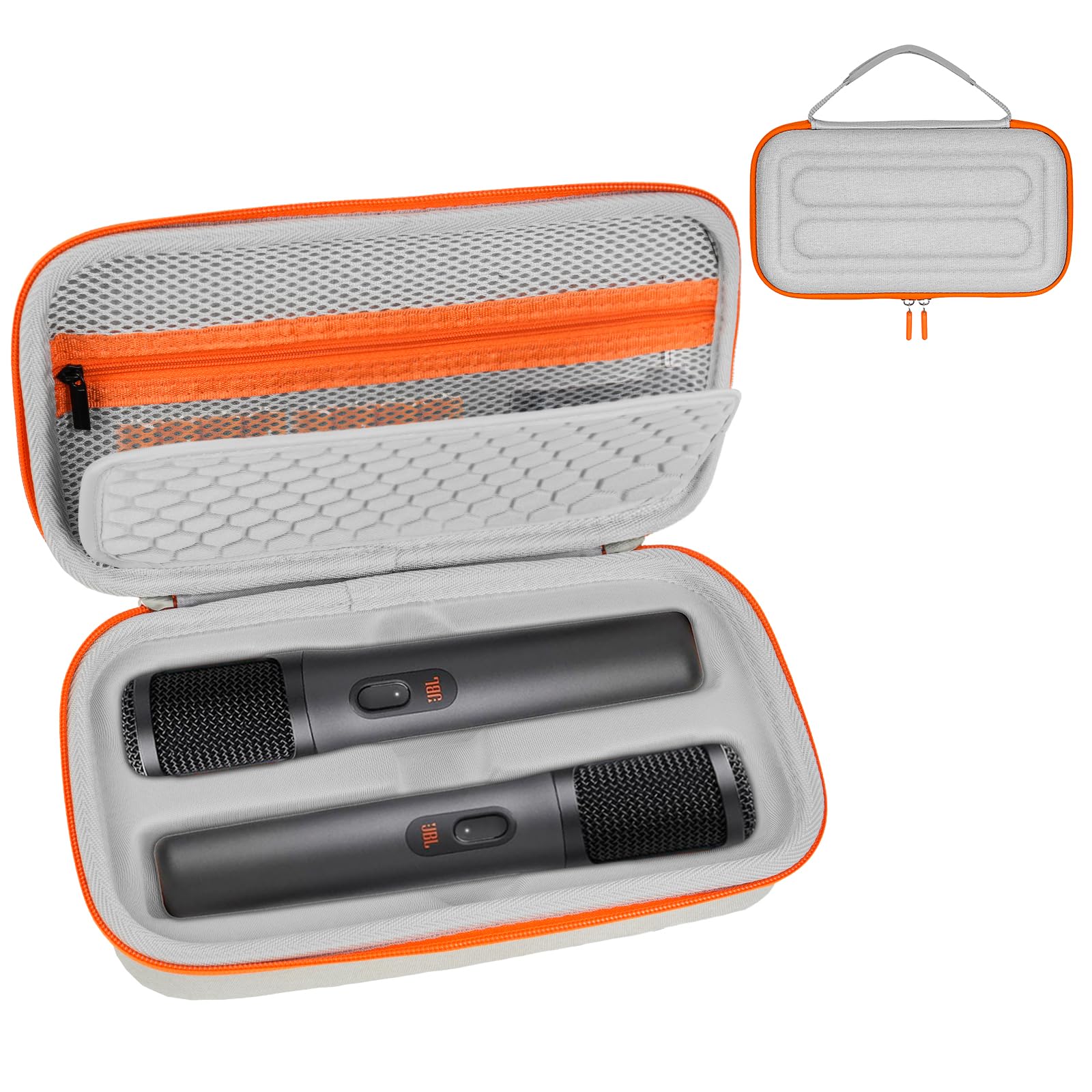 Wireless Microphone Case Compatible with JBL PartyBox Wireless Mic - 2X Digital Wireless Microphones,Protable Mic Travel Bag Storage Box for Receivers