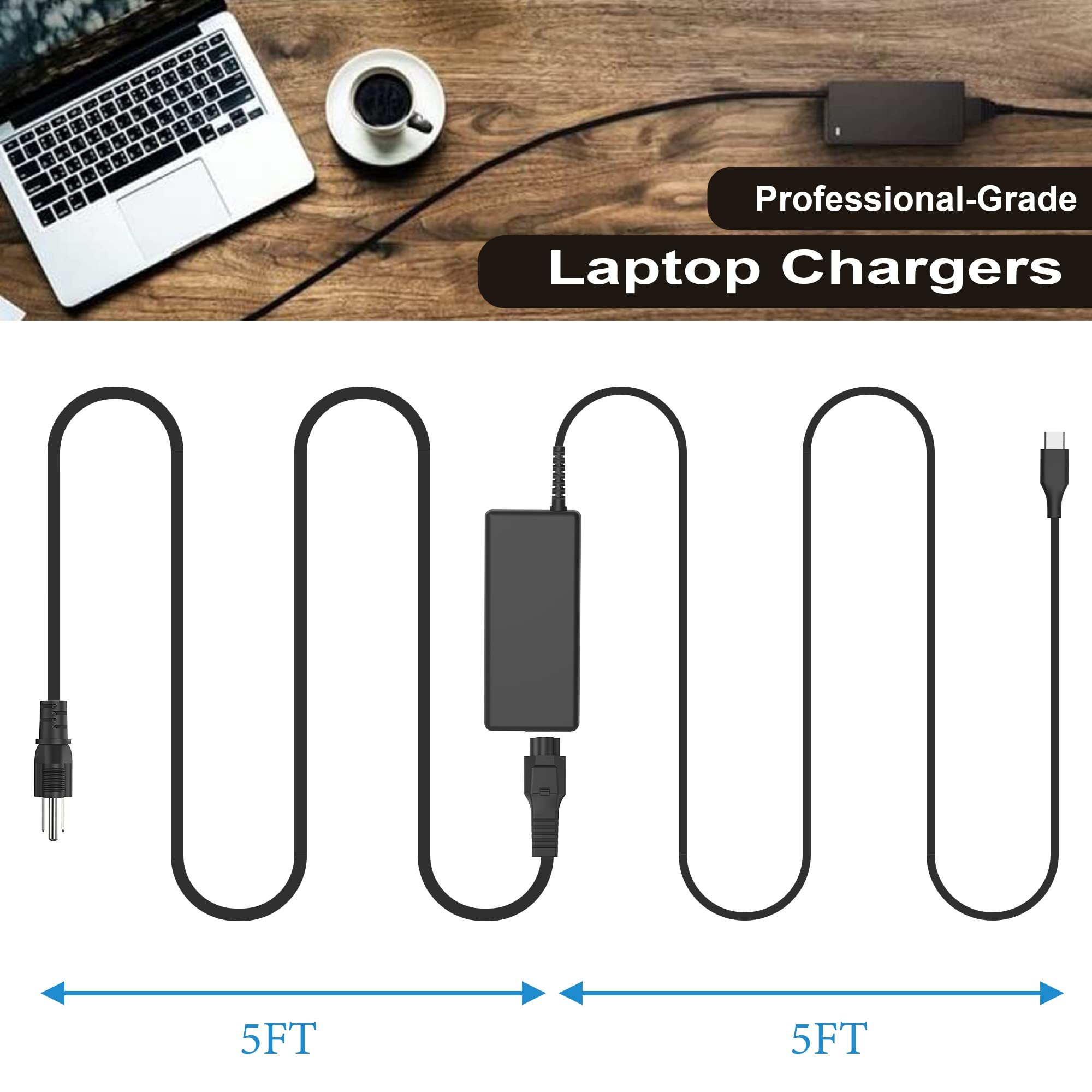 Sheivulo 65 W 45 W USB C Ladegerät für Lenovo ThinkPad Yoga HP Chromebook Netzteil für Dell