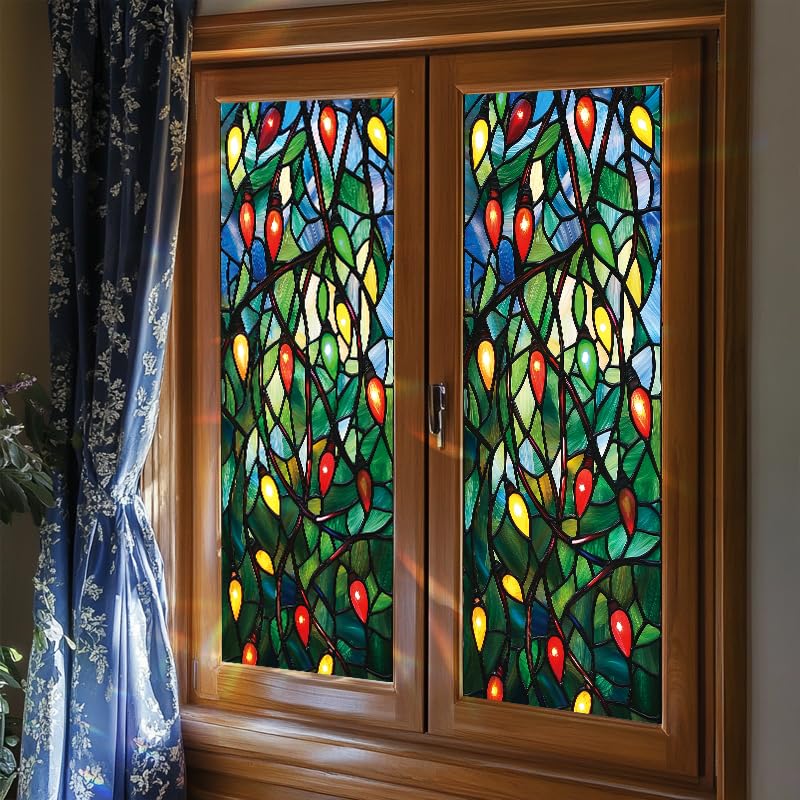 Vinilo Decorativo para Ventana 17.7x39.3 pulgadas Luces Navidad miniatura 6
