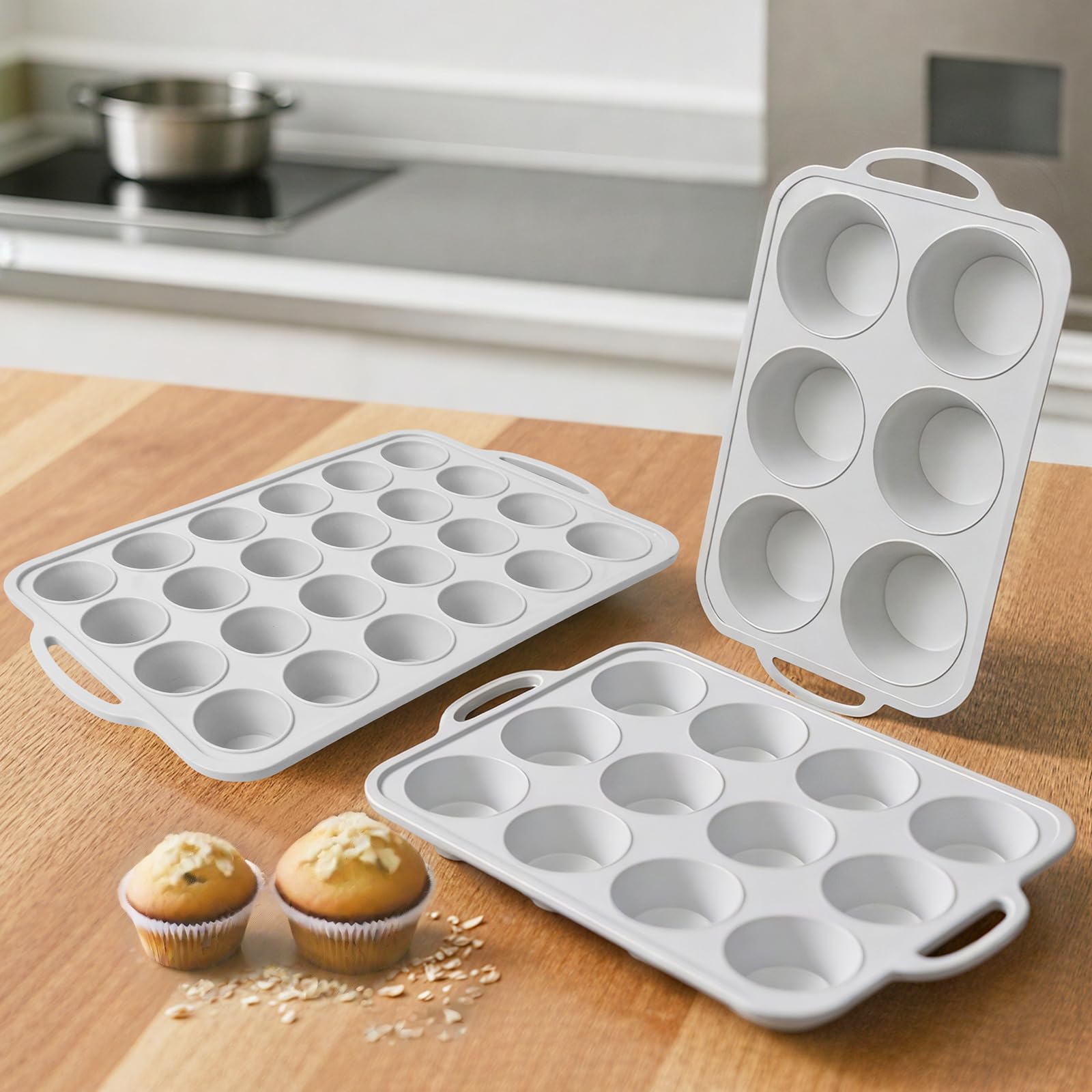 Vnray 3-Piece Metal Frame Muffin Set