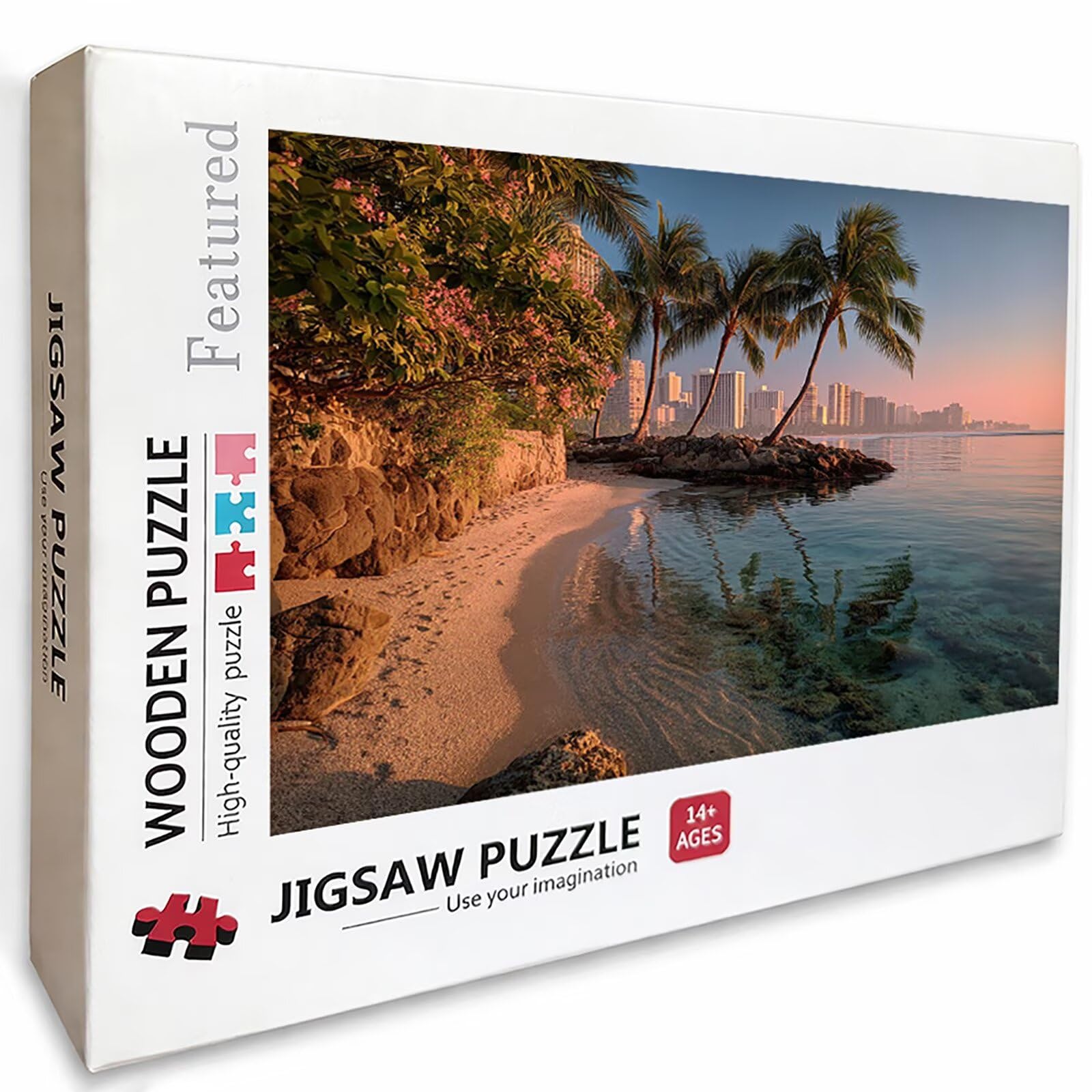 5000 Pieces Jigsaw Puzzle for Adults Coastal, City Wooden Puzzles with Box, Letter on Back, Challenging Funny Games Crafts for Adults Kits, Hard Difficult Family Activity Games, (61x41in), N-7111