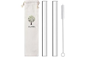 ALINK Glass Boba Straws: Jumbo Reusable Bubble Tea Straws