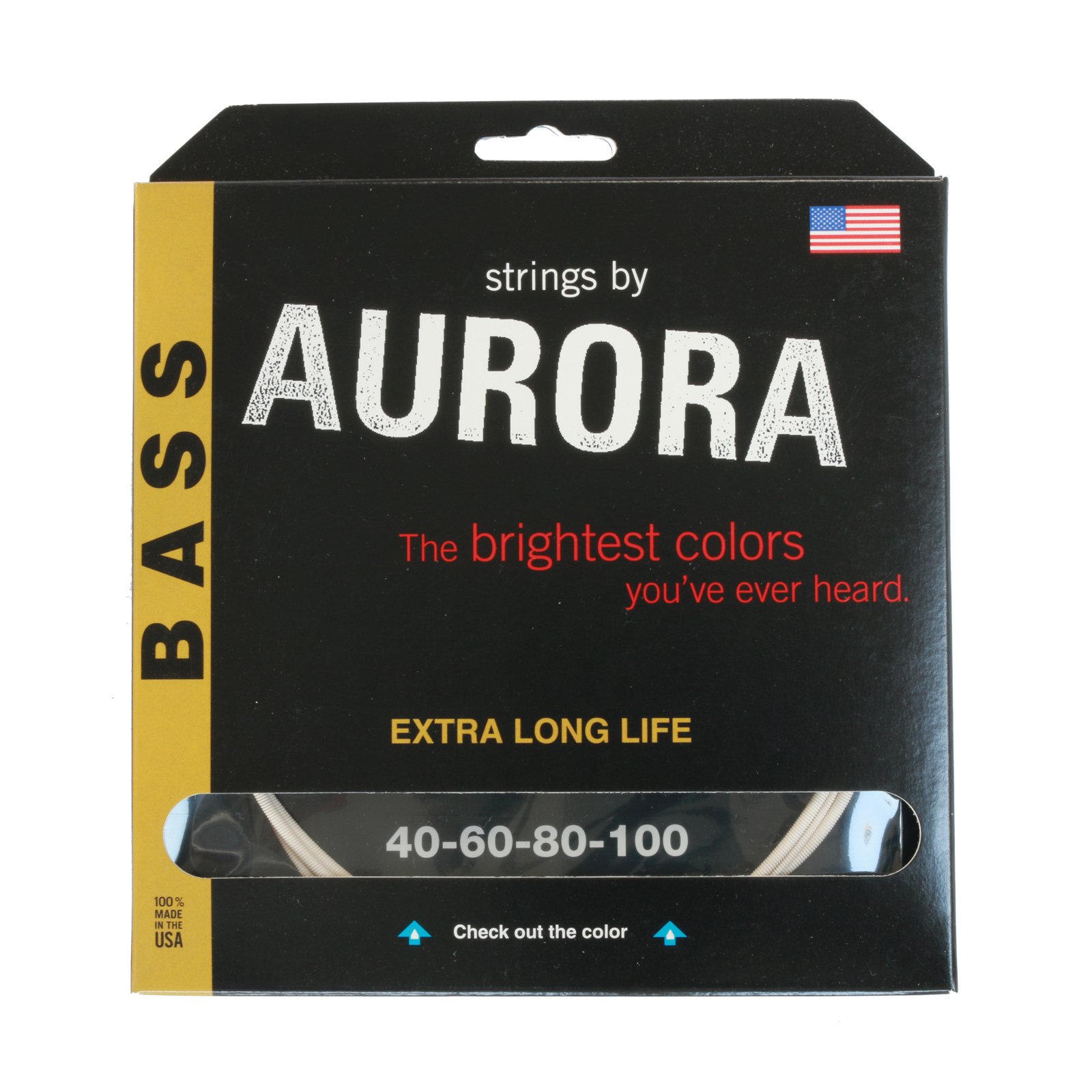 Aurora Aurwht.40 – 100 Premium corde per basso elettrico, colore bianco, 40 – 100