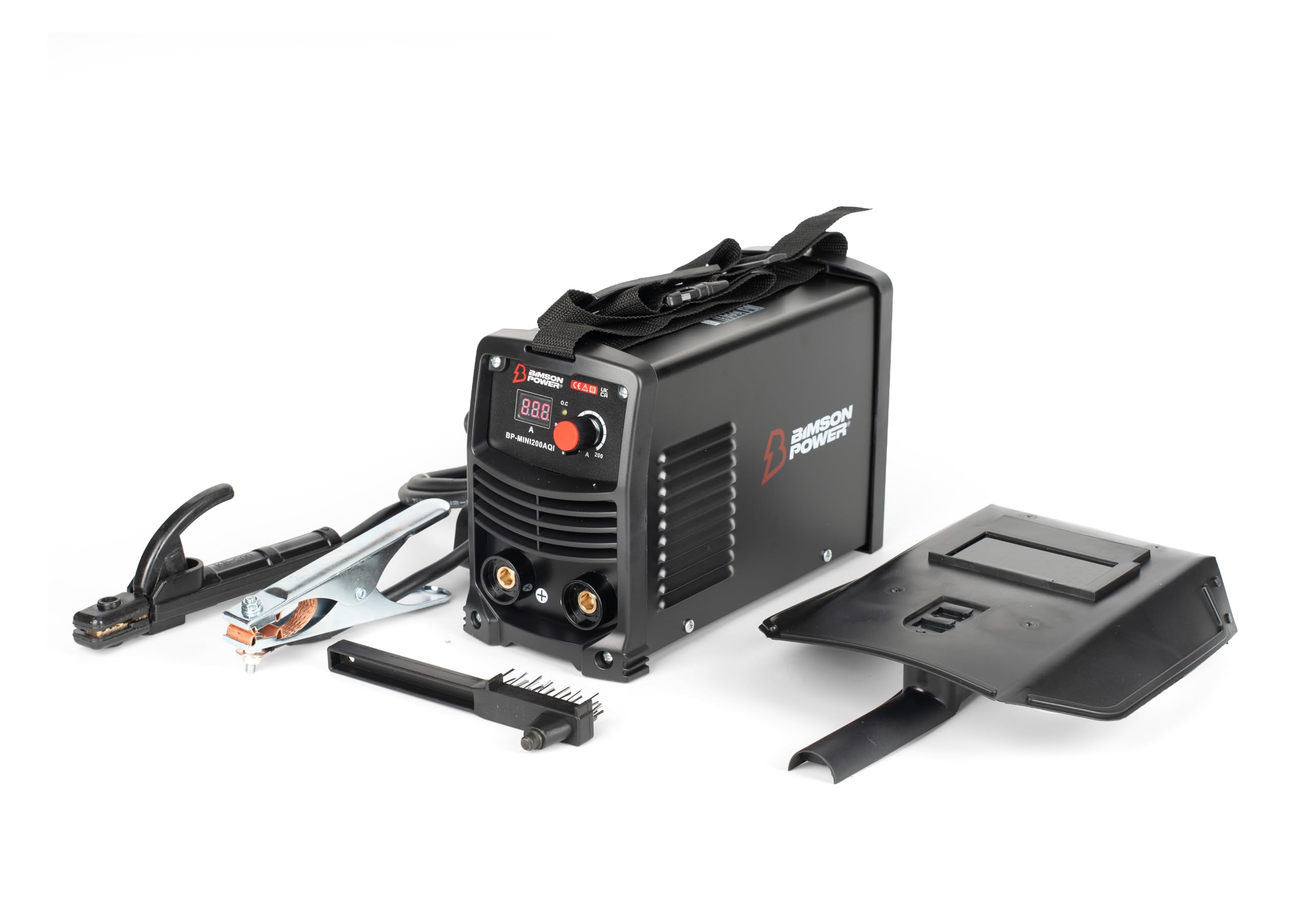 Bimson Power Light 200A Mma Arc Stick Welder – Portable Gasless Inverter Welding Machine With Igbt Technology – 230V Mini Welding Kit With Electrode Holder, Earth Clamp, Mask & Brush