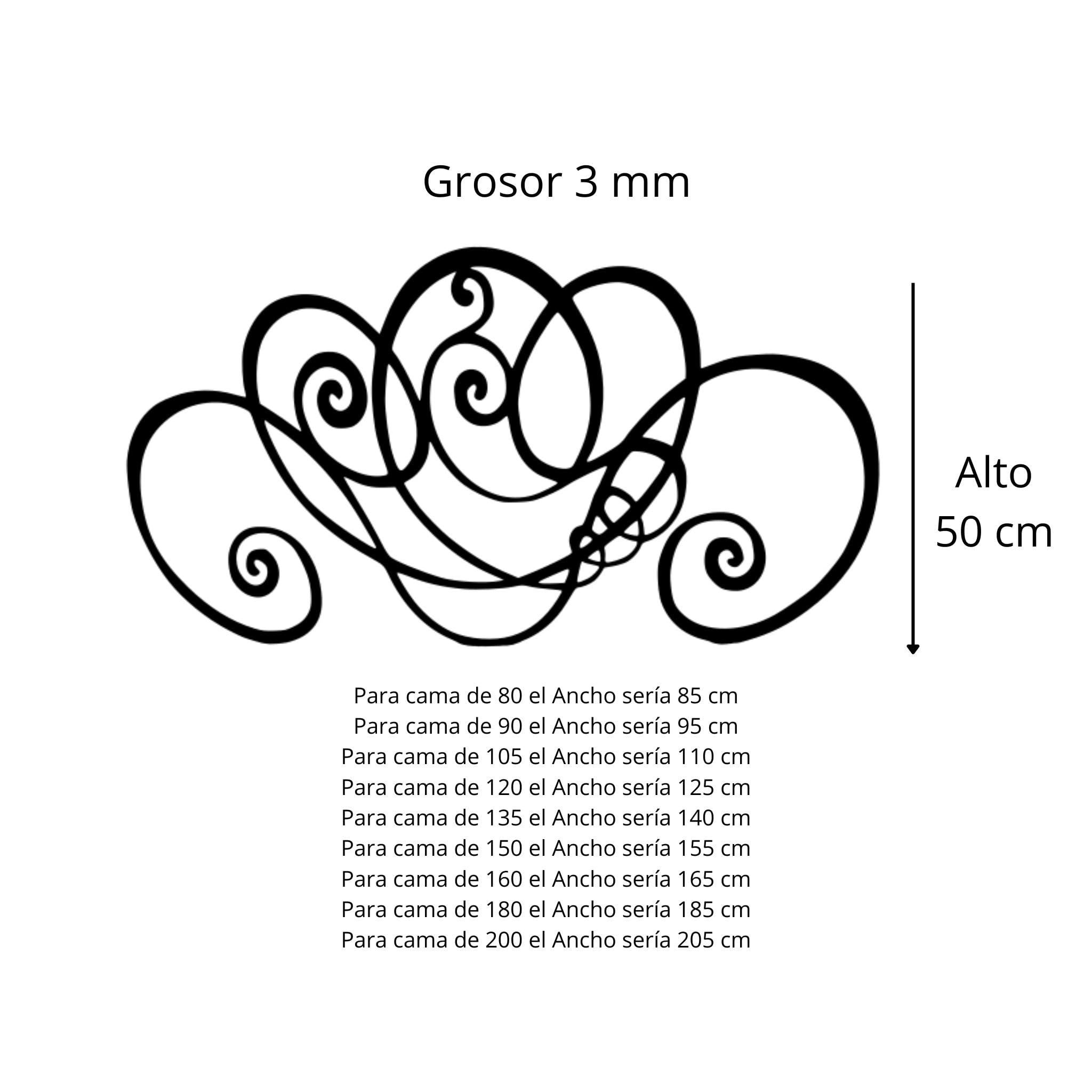 El Herrero Cabecero de Forja Corte Láser Ursula | Cabezal para Cama de Matrimonio e Individual | Producto Artesanal de España