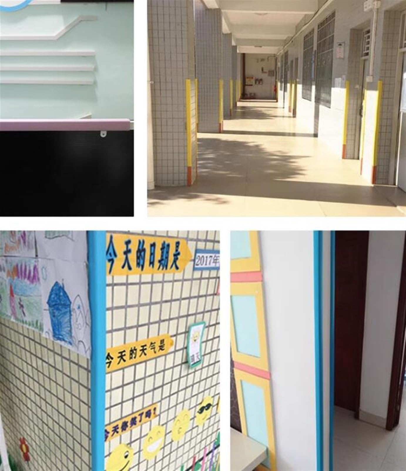 Protectores de Esquina de Pvc para Paredes, Protectores de Borde de Parachoques Auto-Adhesivos para Papel de Pared de Azulejos de Cerámica, Tiras de Borde de Armario, Pelar y Pegar 1 1.2 1.5m Largo (
