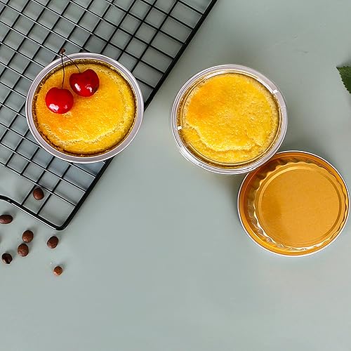 Miniatura 2 de Paquete de 50 tazas para hornear con tapas, papel de aluminio de 5 onzas, moldes de papel de aluminio para magdalenas, moldes de papel de aluminio