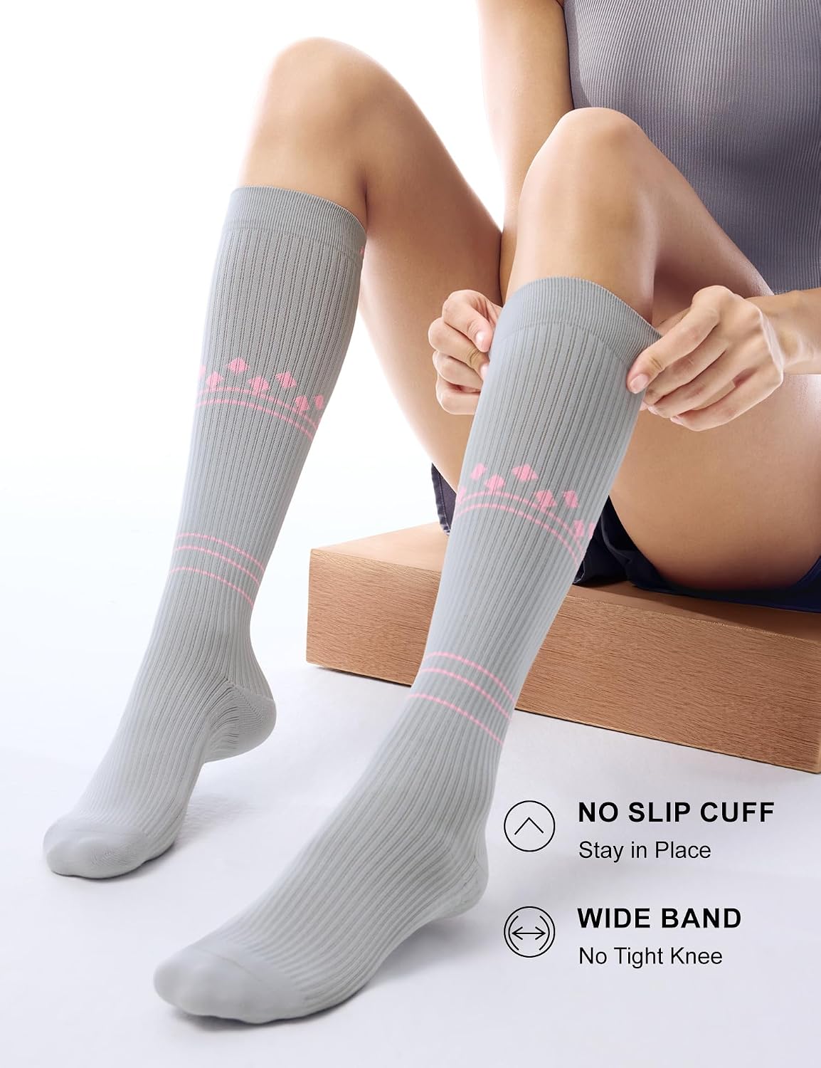 FITRELL 3 Pairs Compression Socks for Women and Men 20-30mmHg-Circulation Support Socks thumbnail