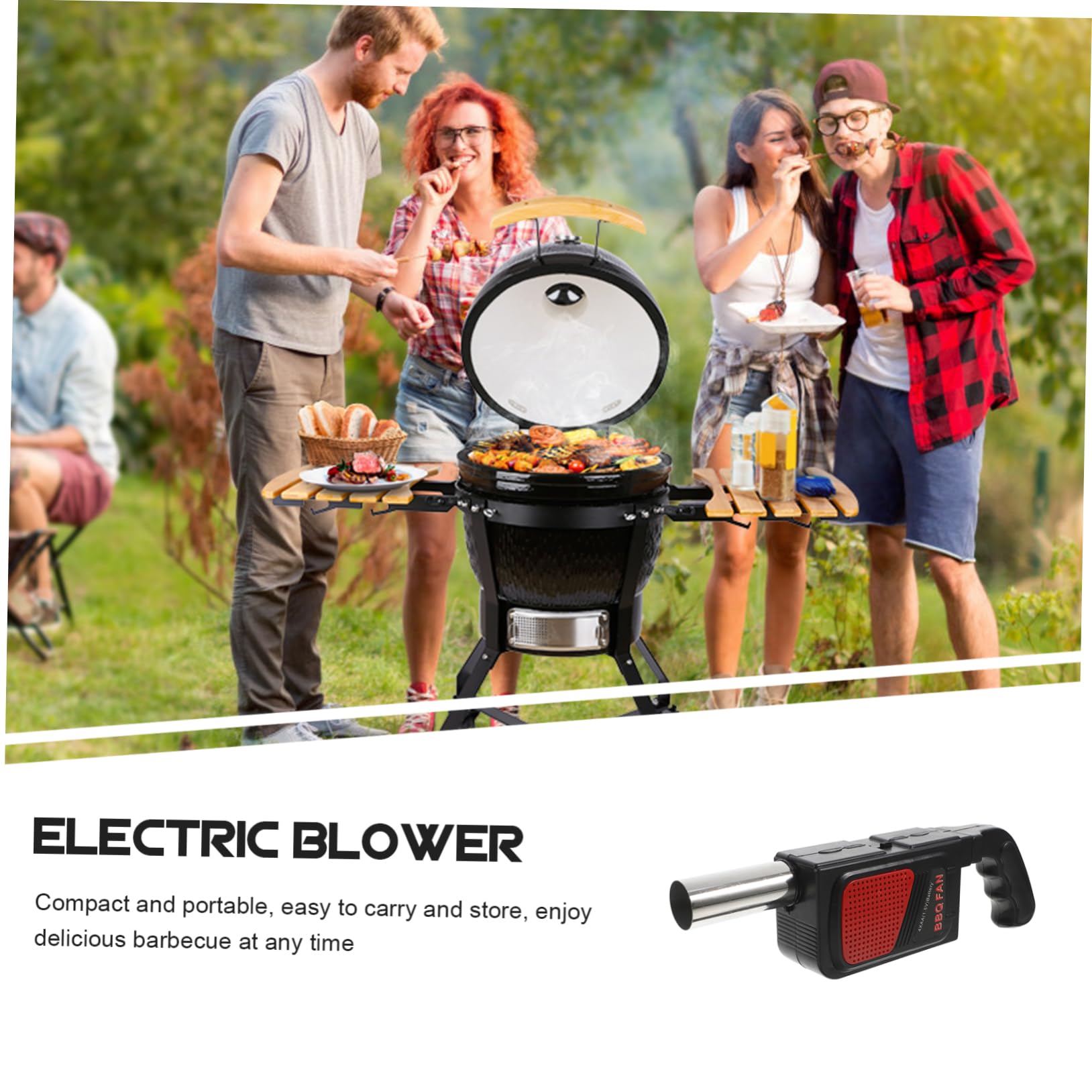 Toddmomy Soffiatore D'aria Portatile Per Barbecue 2 Pezzi, Accendifuoco Elettrico a Batterie Aa, Ventilatore Per Stufa e, Per Picnic e Campeggio
