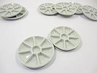 Vista 2 de Casa de muñecas en miniatura de cerámica 4 agujeros plato blanco cena cocina fuente 10846