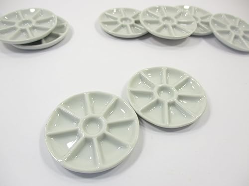 Miniatura 2 de Casa de muñecas en miniatura de cerámica 4 agujeros plato blanco cena cocina fuente 10846