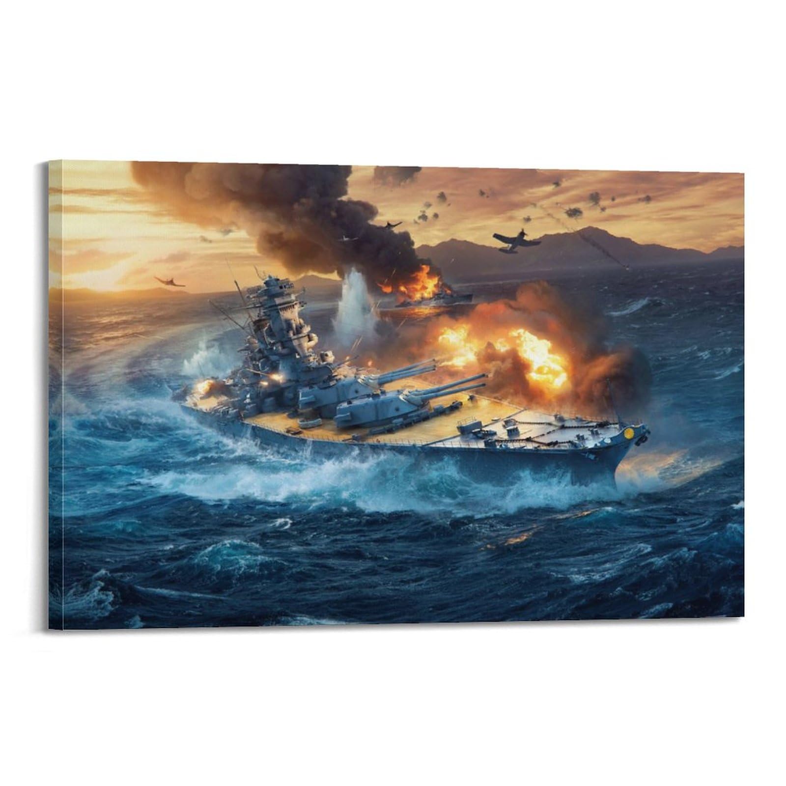Amazon.co.jp: 戦艦大和ポスター ポスター装飾絵画キャンバス壁アート