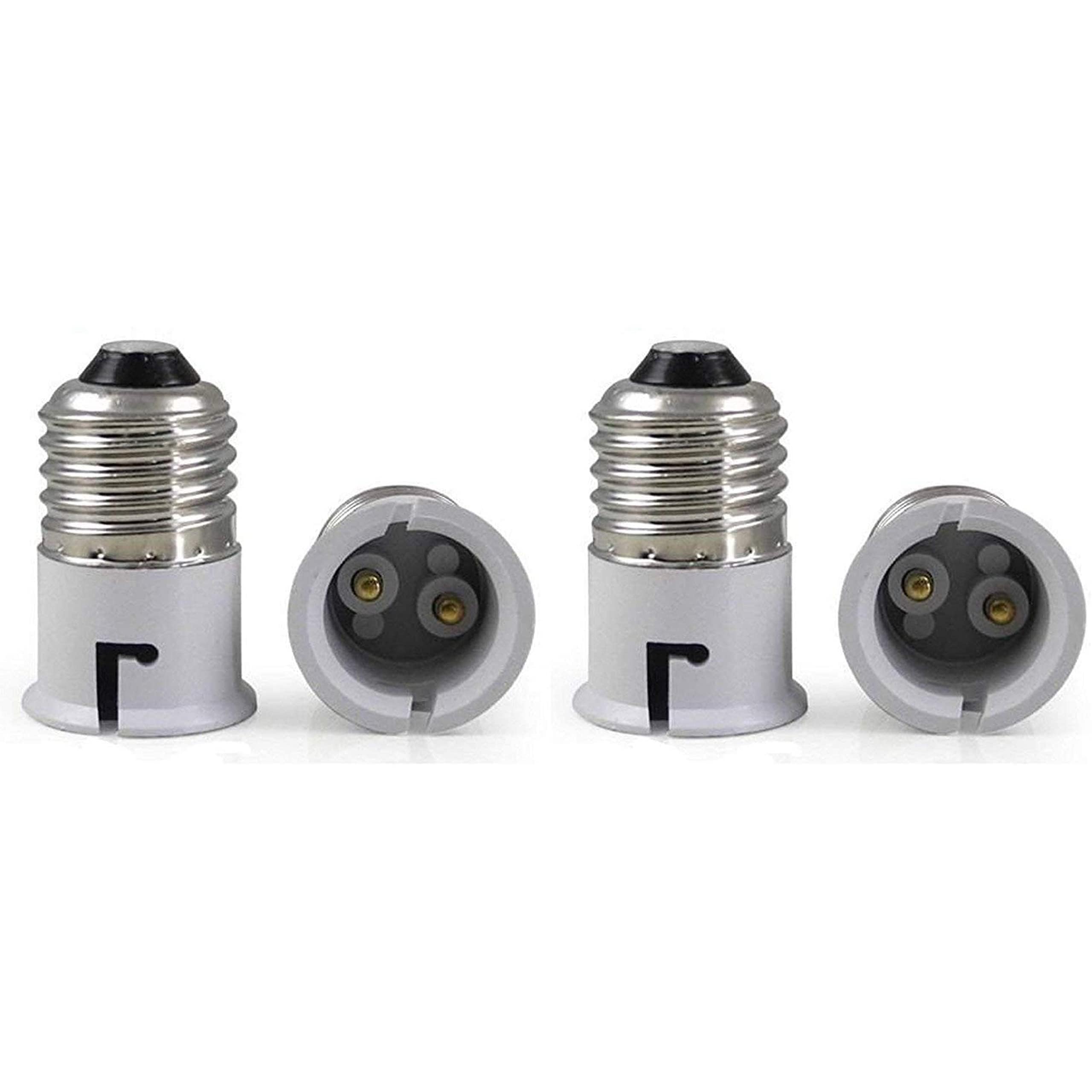 M2 Look E27 to B22 Bulb Convertor Holder Lamp Base Socket Screw to Light Bulb Adapter Converter for Metal ED Halogen | CFL LED Halogen | Lamp Base Adapter (Pack of 4) White