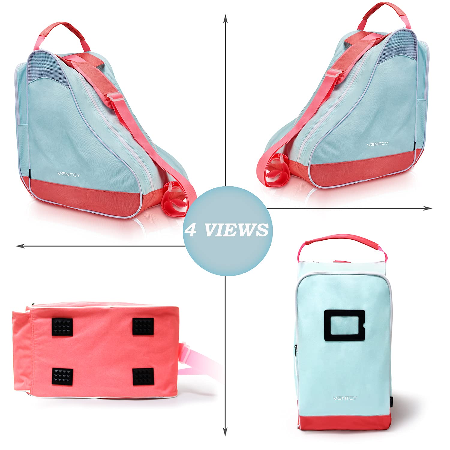 Torba na łyżwy dla dorosłych, unisex, torba do jazdy na rolkach, dla dzieci, torba do łyżworolki figurowej dla kobiet, męska torba do jazdy na łyżwach do rozmiaru 8,5 (UK)