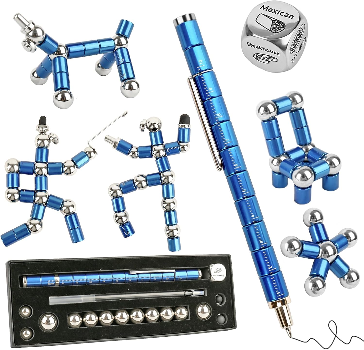 Fidget Pen with Food Dice, Sensory Fidget Toy Gift for Teens and Adults
