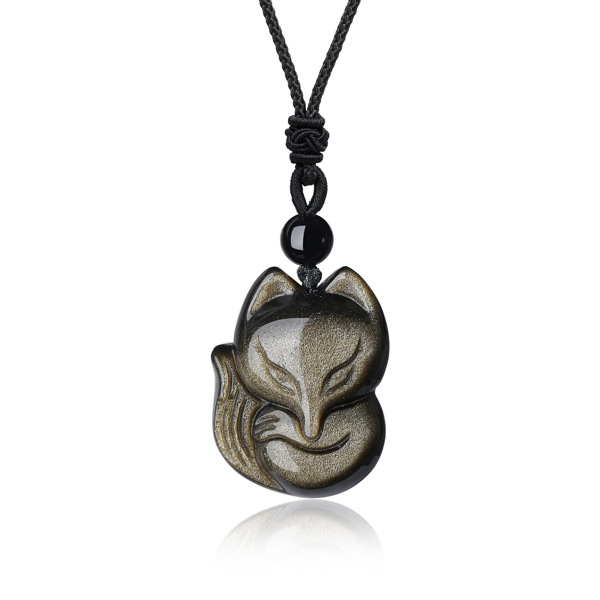 COAI Mens Womens Stone Fox Pendant Necklace