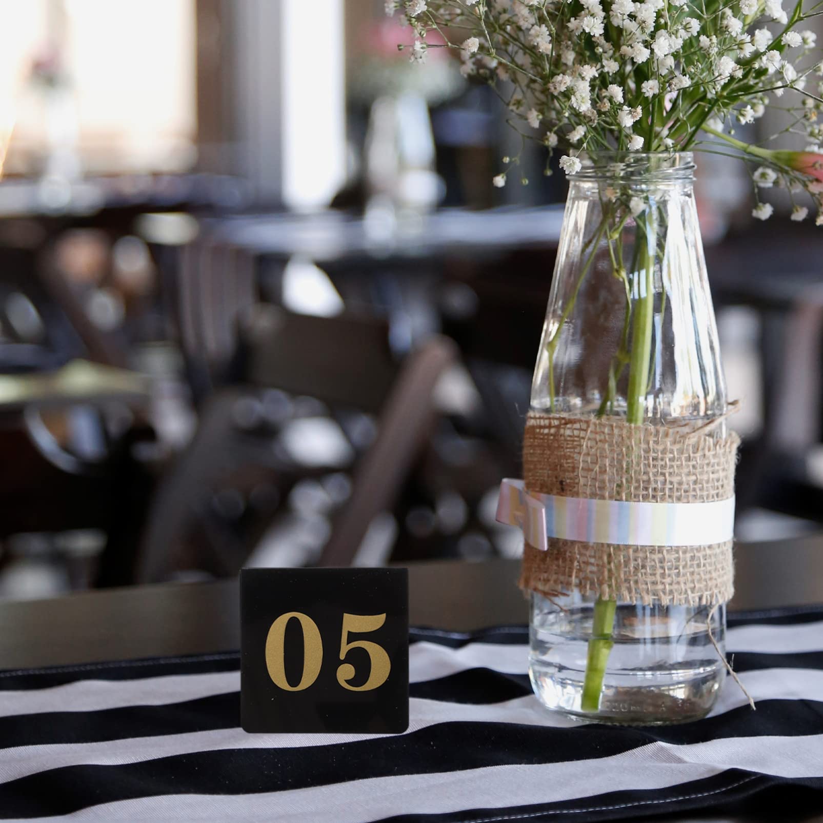 Zerodeko Numeri Da Tavolo Acrilici Neri 10 Pezzi Segnaposti Per Matrimonio Banchetti Ristorante Ricevimenti Doppia Faccia Facile Da Pulire 3.15X3.15X2.76 Pollici
