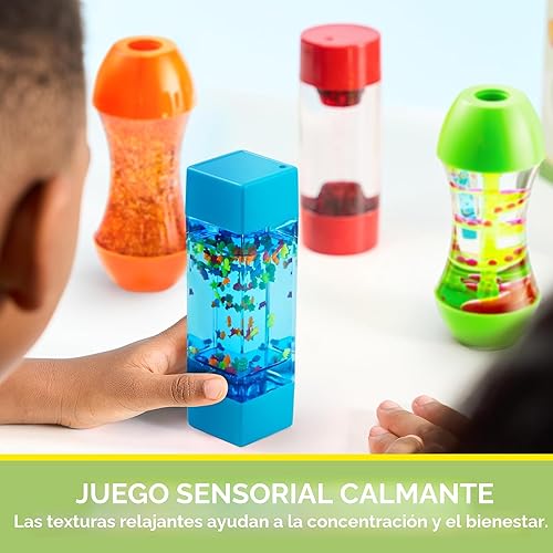 Miniatura 3 de JOYIN Paquete de 4 Tubos Fidget para Niños, Tubos Sensoriales, Juguete para Aliviar el Estrés, Terapia del Habla, Juguetes Calmantes para Niños con
