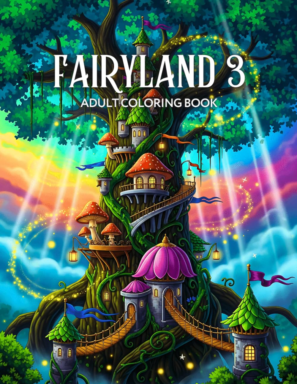 Fairyland 3 Adult Coloring Book: Magical Fairies, Fantasy Houses, and Enchanted Scenes for Relaxation and Mindfulness