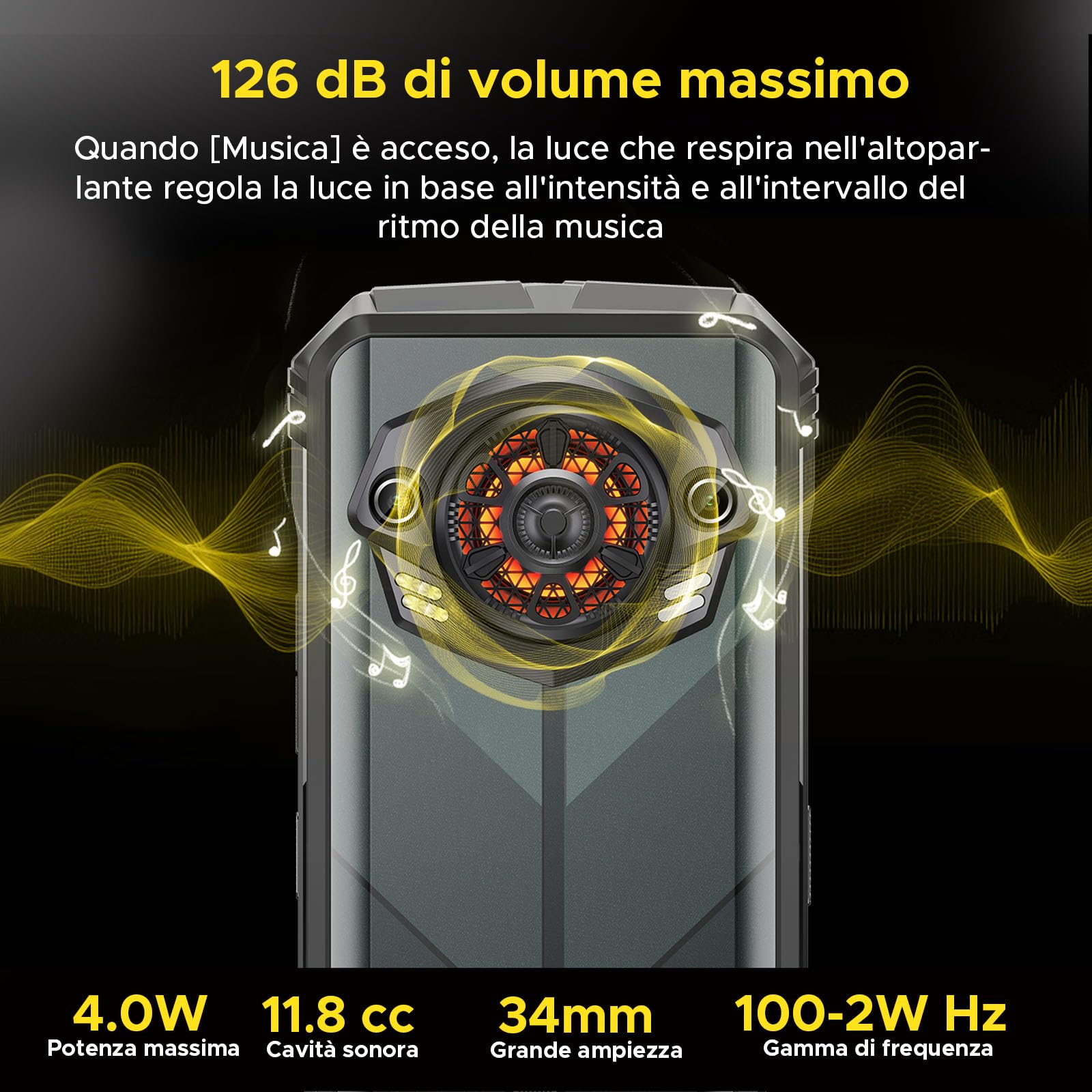 DOOGEE S Punk Rugged Smartphone 2024, 16(6+10) GB+256GB/1TB Telefono Indistruttibile, Android 14 10800mAh Rugged Phone 126dB Altoparlante, Smartphone Rugged 6.58” FHD+, 50MP NFC/OTG/Dual SIM/Face ID